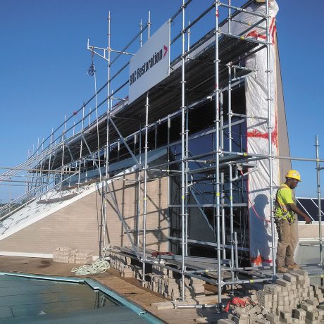 Complex restoration requires specialized scaffold system