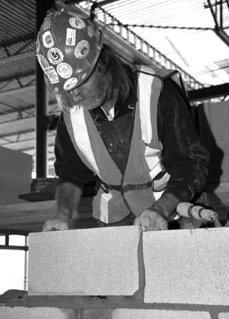 G A Masonry builds with blocks at Cassie Campbell Community Centre