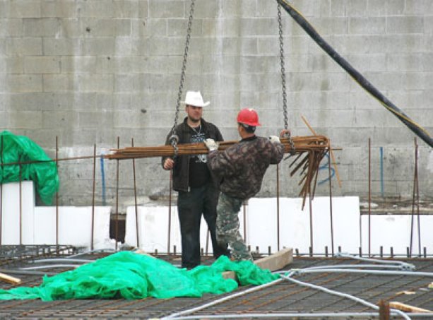 Custom-made hard hat brings touch of western style to the jobsite at Sugar condo project