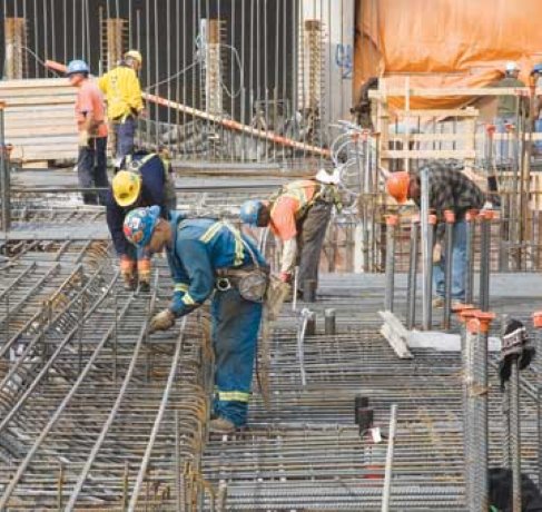 Reaching for rebar at 18 York Street in Toronto