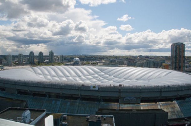 Iconic BC Place Stadium roof deflated