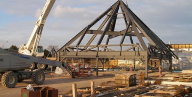 Church steel frame project takes a roof-down approach