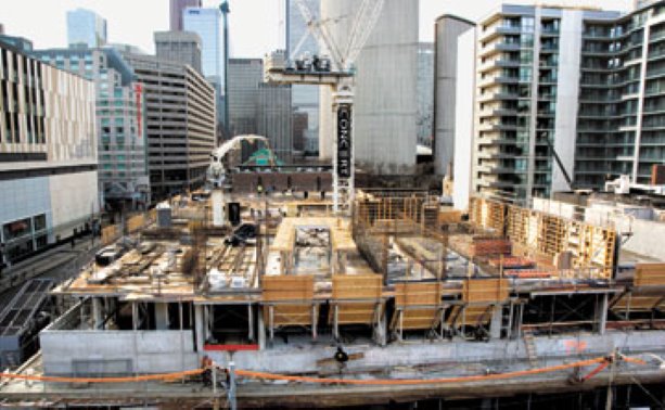 PHOTO: Construction continues on the Motion on Bay Street rental apartments in Toronto
