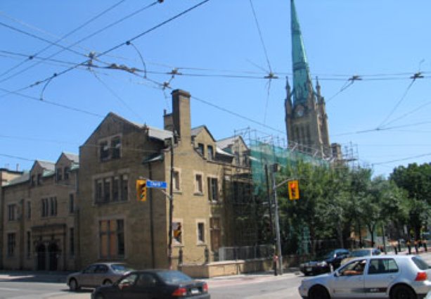New brick and masonry for Toronto St. James Cathedral hall