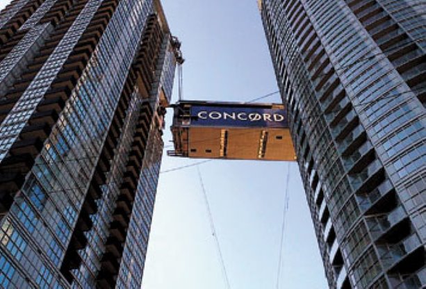 Sky bridge lift successful at Concord Adex condos in Toronto