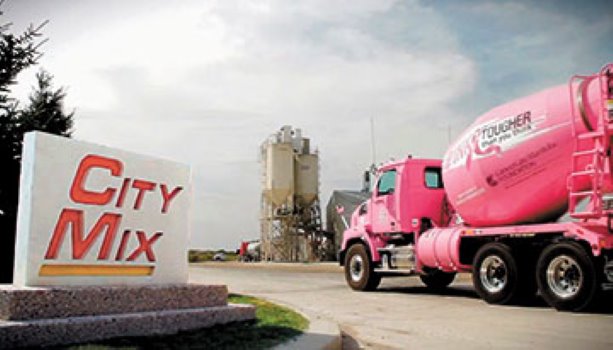 Think pink: cement truck painted to raise cancer awareness