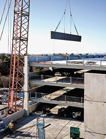 PHOTO: Kenaidan continues construction on parking garage at Ajax, Ontario GO Transit commuter train station