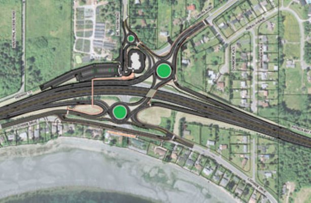 Victoria airport interchange built in a roundabout way