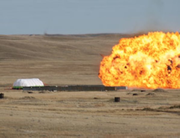 Inflatable shelters offer protection from elements and explosions