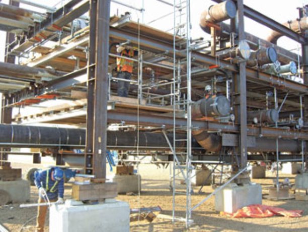 Module building yard used to create oilsands production facility
