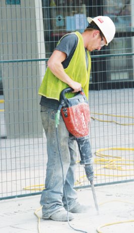 Hammering the Concrete