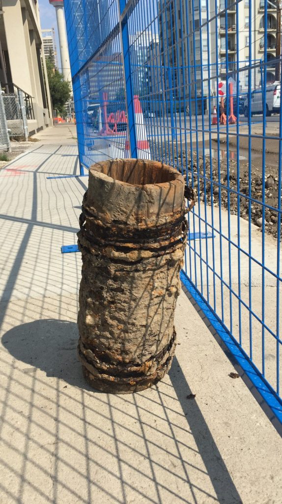 Underground pipe discovered in Calgary historical artifact