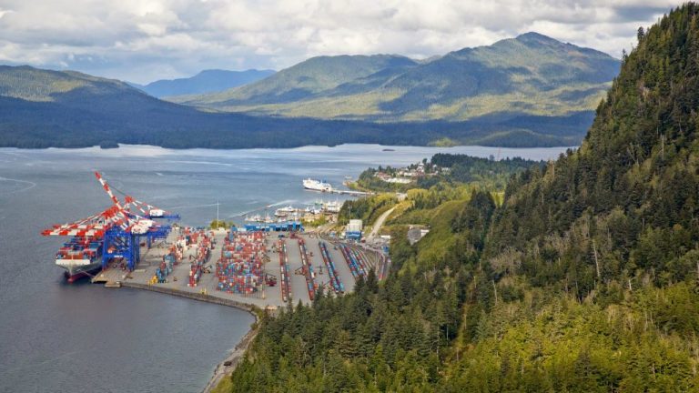 A multi-year construction and expansion project at the Fairview Container Terminal operated by DP World in Prince Rupert, B.C., will begin next summer increasing capacity by nearly a quarter of its size. Pictured is the Fairview Container Terminal, looking north.