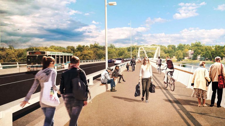 Specs for the Third Crossing bridge call for two lanes of traffic plus a multi-use pathway four metres wide.