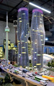 The Absolute towers in Mississauga, also known as the Marilyn Monroe buildings.