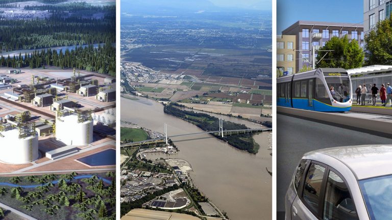 Construction industry stakeholders are expressing frustration and concern with the number of projects in British Columbia that are facing challenges getting off the ground or have been cancelled altogether. For example, a proposed bridge that would have replaced the aging George Massey Tunnel was scrapped in favour of a smaller crossing and improvements to the existing tunnel; a rendering shows what light rail transit would have looked like in Surrey, but that project was scrapped by the city and the Mayors’ Council in favour of a SkyTrain extension; and the Kitimat LNG project made headlines recently as protestors and the RCMP clashed at the site where a pipeline carrying natural gas from the Dawson Creek area to Kitimat was to get underway.