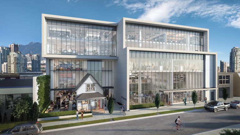 Conwest Group is building an office complex around a heritage home in Vancouver’s Mount Pleasant neighbourhood. The house will act as an entrance into the larger building and a restaurant for the building’s workers and the wider community.