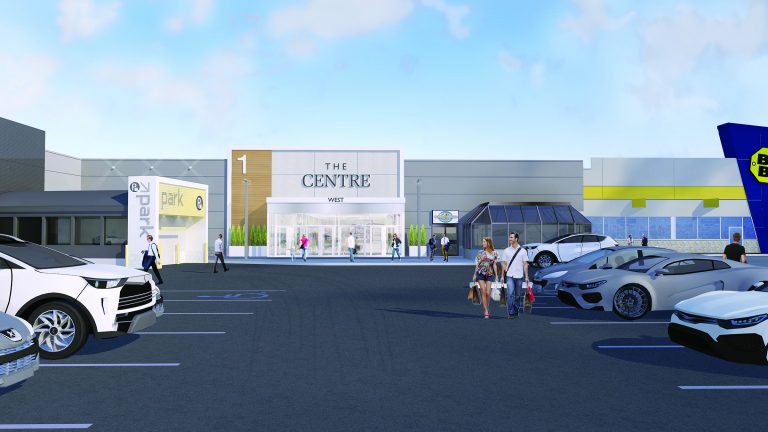 A rendering shows what the exterior of Saskatoon’s Centre Mall will look like after its $43 million renovation wraps up next year. PCL Construction is the general contractor for the project which was designed by Quebec firm Pappas Design Studio Inc.