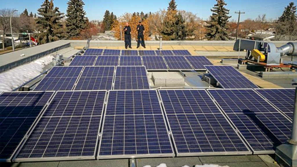 Solar panels installed at Edmonton fire station