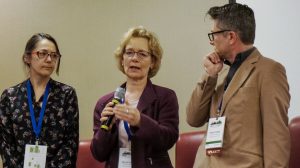 Helle Brodie, a landscape architect and president of Brodie & Associates (centre), was a speaker on a panel examining what it takes to produce healthy engineered soils for green infrastructure at the Grey to Green Conference in Toronto recently.