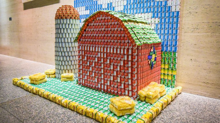 Aercoustics Engineering Ltd. won the Best Meal award in this year’s Canstruction Toronto competition for its Many Cans Make Light Work structure.