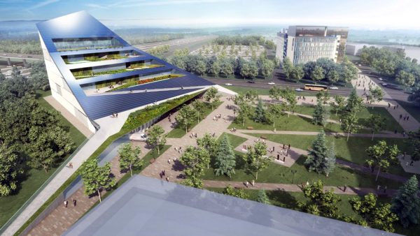 The new Environmental and Related Technologies Hub (EaRTH) district, a partnership between U of T Scarborough and Centennial College, includes plans to develop Canada’s first net-zero vertical farm and living lab.