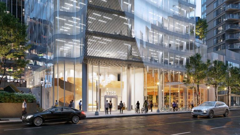 Vancouver City Council has approved rezoning at 1166 Pender in downtown Vancouver to replace a 15-storey building built in 1974 with a new and striking office tower featuring a series of stacked terraces as its roof.