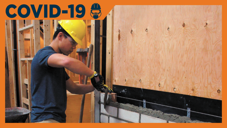 Industry advocates are applauding the provincial government’s recently announced Ontario Tools Grant, which will provide $2.5 million in 2020-21 and $7.5 million in 2021-22, allowing new, eligible apprentices to purchase tools, protective equipment and clothing required for their trade. Pictured is a student of the Residential Bricklaying Program at the Skilled Trades College Canada.