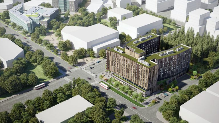 Delivery of the new residence hall for the University of Toronto Scarborough is targeted for the fall 2023 semester.