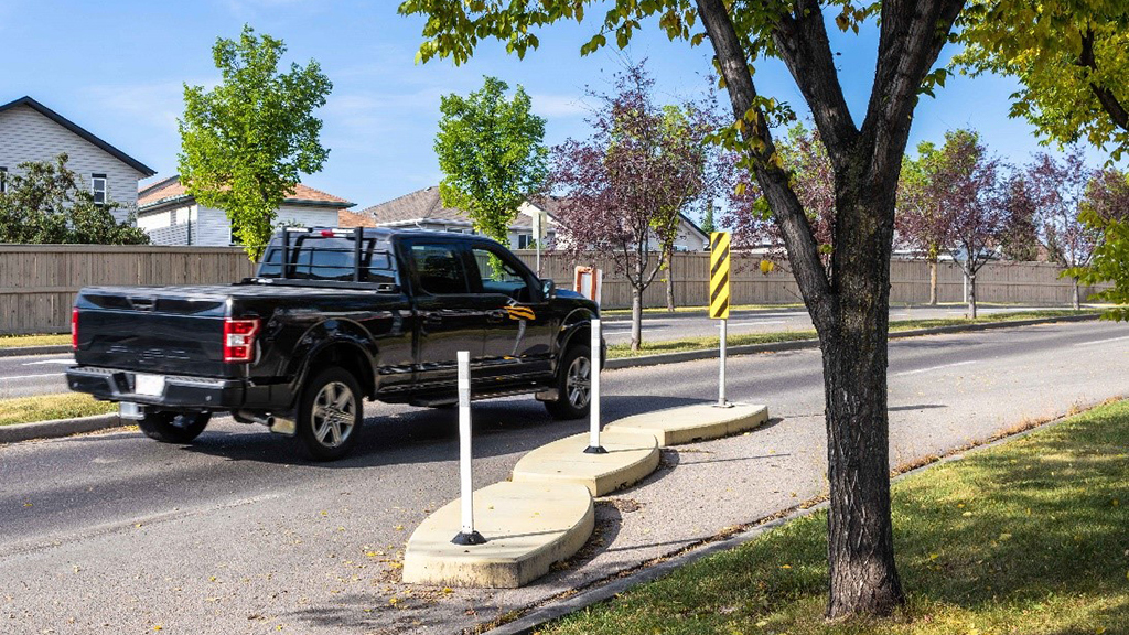 City of Regina installs new traffic calming curbs