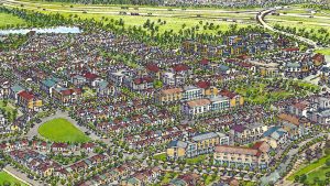 A rendering shows the future of Calgary’s Alpine Park community which developers anticipate will be home to more than 10,000 people.