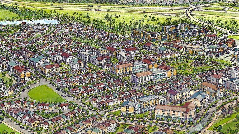 A rendering shows the future of Calgary’s Alpine Park community which developers anticipate will be home to more than 10,000 people.
