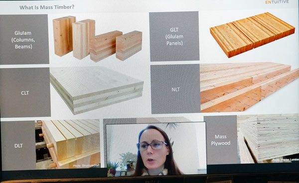 Tanya Luthi, vice-president and structural engineer at Entuitive in New York City, told a webinar audience at the Wood Solutions Conference that various Canadian provinces have pushed the envelope on mass timber design.