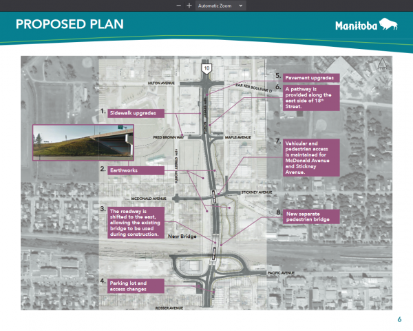 Documents outline the Daly Overpass Project in Brandon, Man.