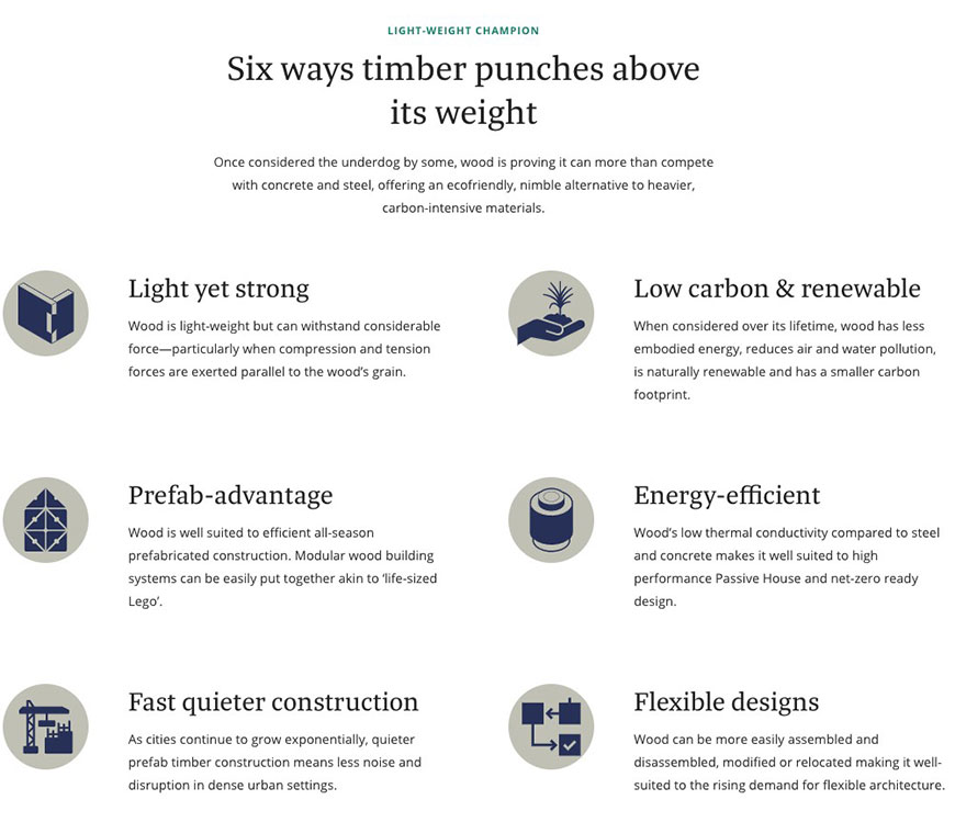 Six ways timber punches above its weight.