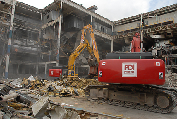 Crews work on a Priestly Demolition site. The company recently acquired Calgary-based Dakota Reclamators.