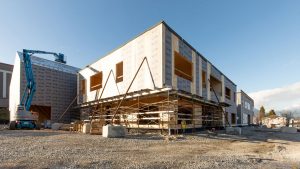 Bayview Elementary and Sir Matthew Begbie Elementary (pictured) schools in Metro Vancouver will each be two storeys tall and are being built by the Vancouver School Board with $46.9 million in funding from the province and $1.48 million from the federal Green Construction through Wood Program that encourages use of mass timber.