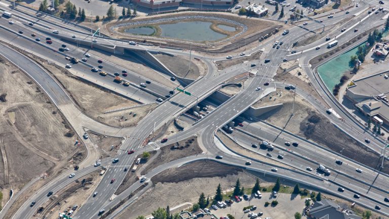 An aerial photo shows the McLeod Trail Project in Calgary.