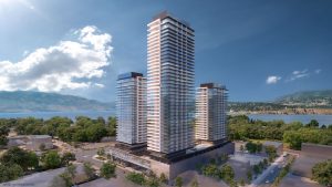 Water Street by the Park, a 559,000-square-foot mixed-use development that will feature three towers, is currently be developed in Kelowna, B.C.