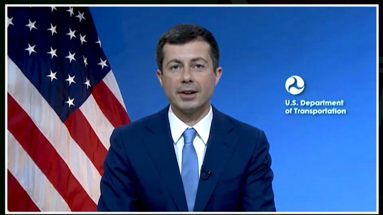 U.S. Secretary of Transportation Pete Buttigieg discussed the Joe Biden administration’s infrastructure package at an online forum presented May 4 by the Association of Equipment Manufacturers and Punchbowl News.