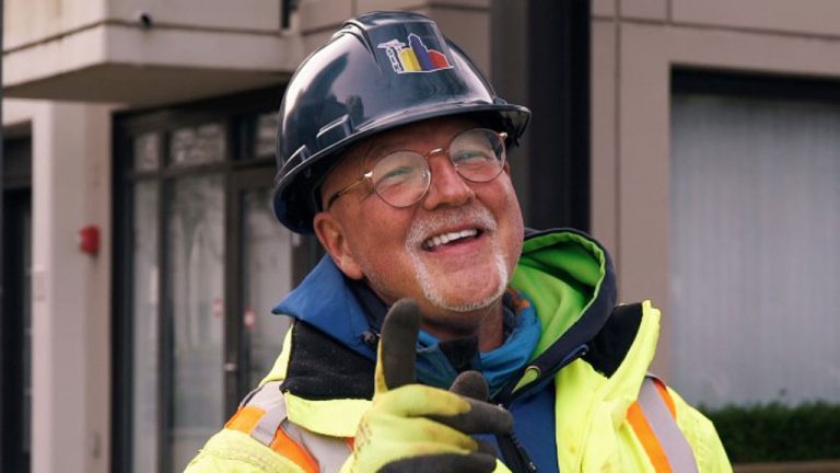 Known as B.C.’s “singing construction guy,” Gino Gerussi is gaining a lot of attention across Canada and the U.S. His video, shot at a Jacob Bros Coquitlam worksite, showcases his version of the song Just in Love With a Girl, written by legendary jazz songwriter Miles Black.
