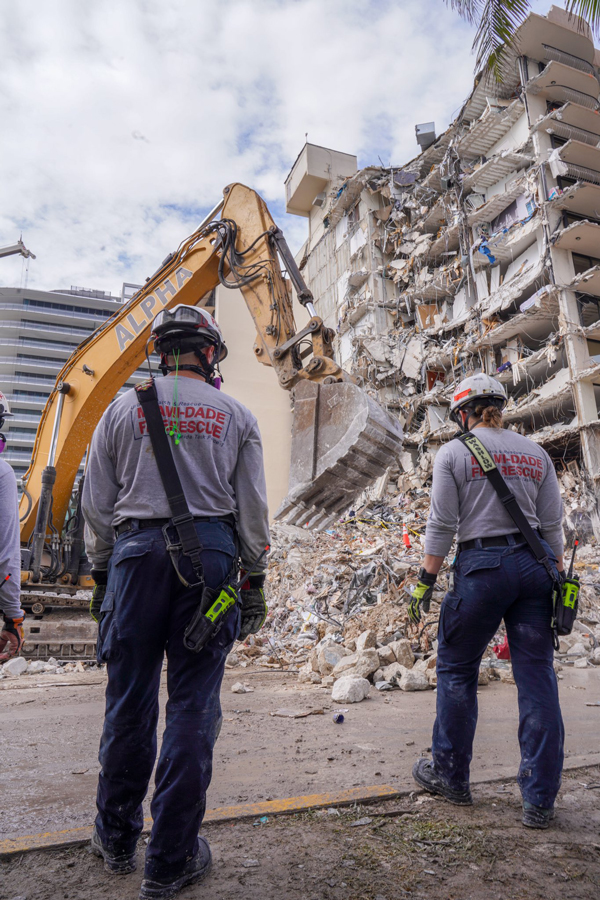 The search at the Surfside condo building collapse had been suspended since Saturday afternoon so demolition workers could begin the drilling work. No one has been rescued alive since the first hours after the June 24 collapse.