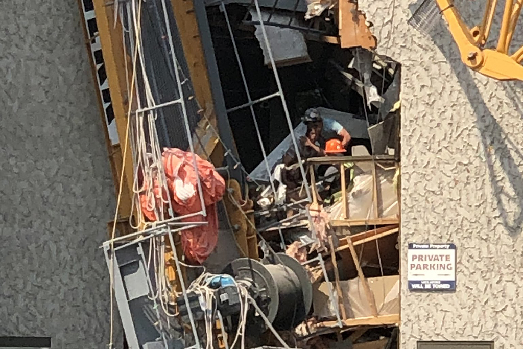 UPDATE: Construction crane collapses in downtown Kelowna