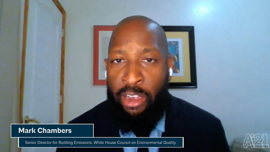 Mark Chambers, senior director for building emissions with the White House Council on Environmental Quality, says architects are well positioned to change the world.