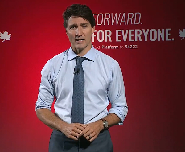 Prime Minister Justin Trudeau of the Liberals unveiled the party’s election platform in Toronto.