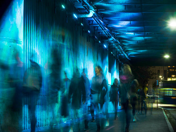 The eighth annual CODAawards public art competition winners were recognized recently including three Canadian teams from Toronto, British Columbia and Edmonton. Pictured is Sea Change, designed by Jill Anholt Studio, an interactive light-based artwork that activates the pedestrian experience within a bus exchange transit tunnel in North Vancouver. The installation won in the transportation category.