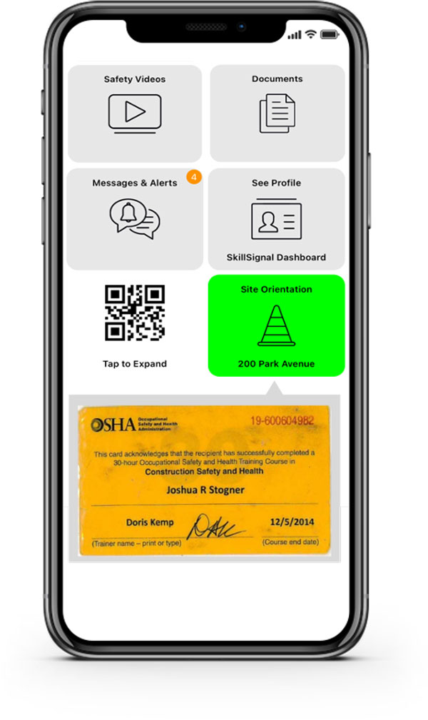 A screenshot shows how SkillSignal’s ecosystem of safety compliance apps work.