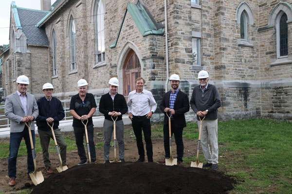 Inspired by the One Planet Living principles, Windmill Developments broke ground on the first of a planned new series of community-focused developments on Nov. 3, marking the occasion with a small ceremony at Southminster United Church in Old Ottawa South. The development will introduce a six-storey, 19-unit, boutique building onto a severed piece of the church’s property. Windmill has advanced a portion of the development proceeds ahead of the new Stone Abbey building being constructed to revitalize the 90-year-old church. (Third from right) Jonathan Westeinde, CEO of Windmill Developments, attended the Ottawa ceremony and participated in a ULI panel event in Toronto the next day.