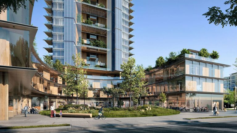A proposed 40-storey hybrid wood tower in Vancouver, possibly the tallest in the world, still needs to clear neighbourhood planning approvals and complete design refinements.