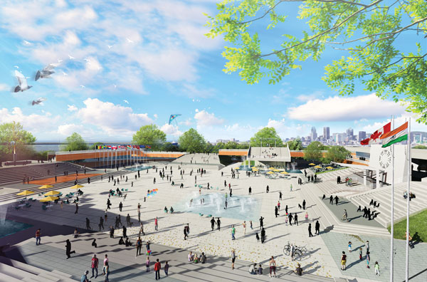 The Place des Nations, a major gathering space during Expo 67, will be among the first projects undertaken as part of the Parc Jean-Drapeau redevelopment.